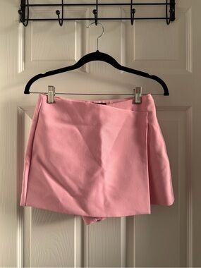 Zara Pink Wrap-Front Mini Skort